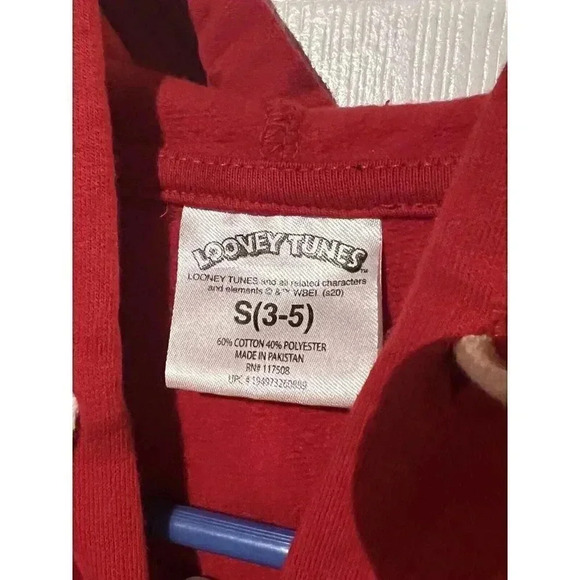 Looney Tunes Girls Small‎ 3-5 Red Christmas Tweety Sweatshirt Funny - Picture 5 of 6